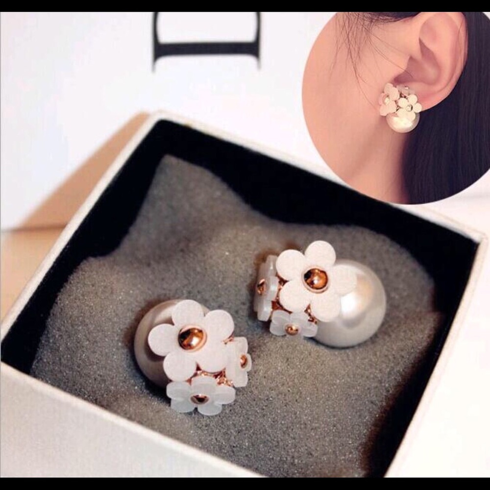 Fashion jewelry bubble flower stud earrings